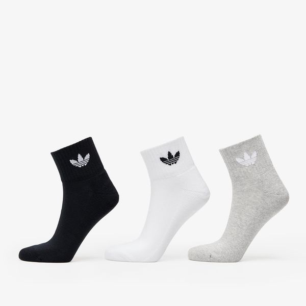 adidas Originals adidas Mid Ankle Sock 3-Pack White/ Medium Grey Heather/ Black