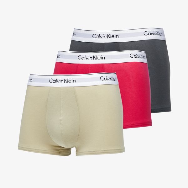 Calvin Klein Calvin Klein Modern Cotton Stretch Trunk 3-Pack Virtual Red/ Iron Gate/ Eucalyptus