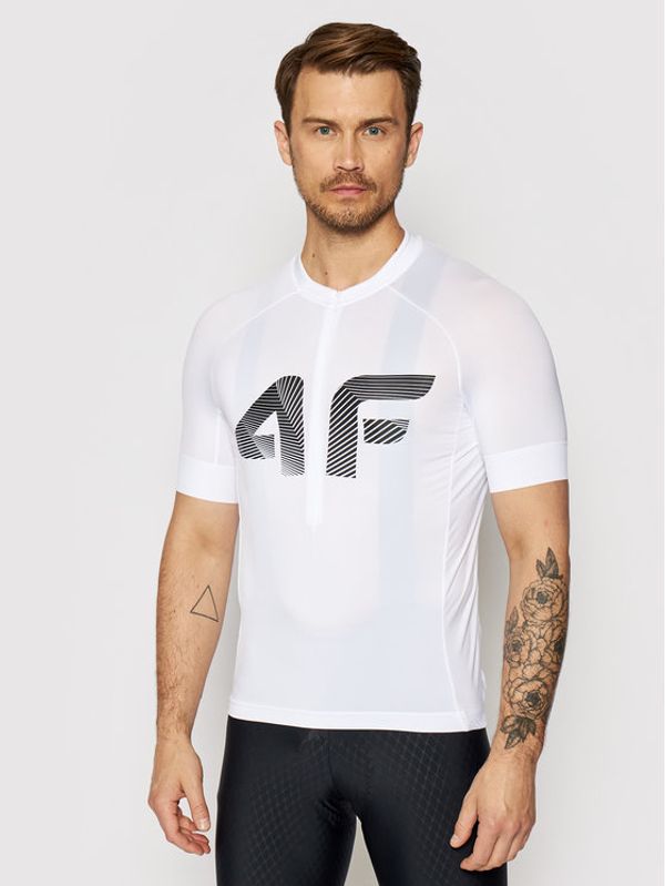 4F 4F Колоездачна тениска H4L21-RKM001 Бял Slim Fit