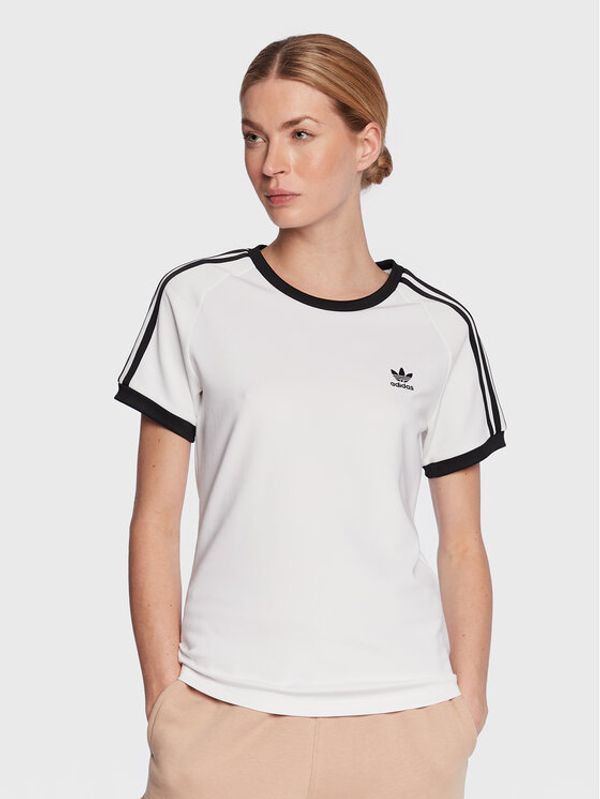 adidas adidas Тишърт Adicolor Classics Slim 3-Stripes T-Shirt IB7441 Бял Slim Fit