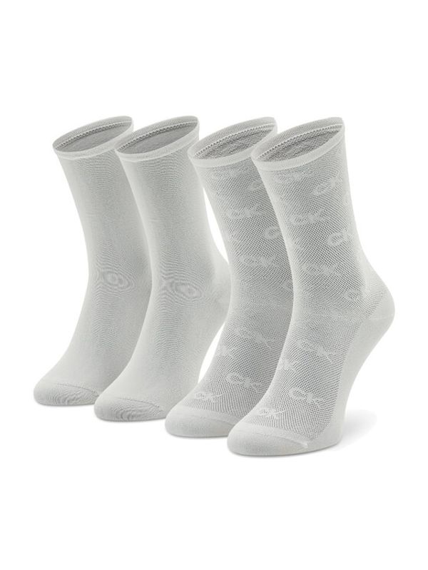 Calvin Klein Calvin Klein Комплект 2 чифта дълги чорапи дамски 701218916 Бял