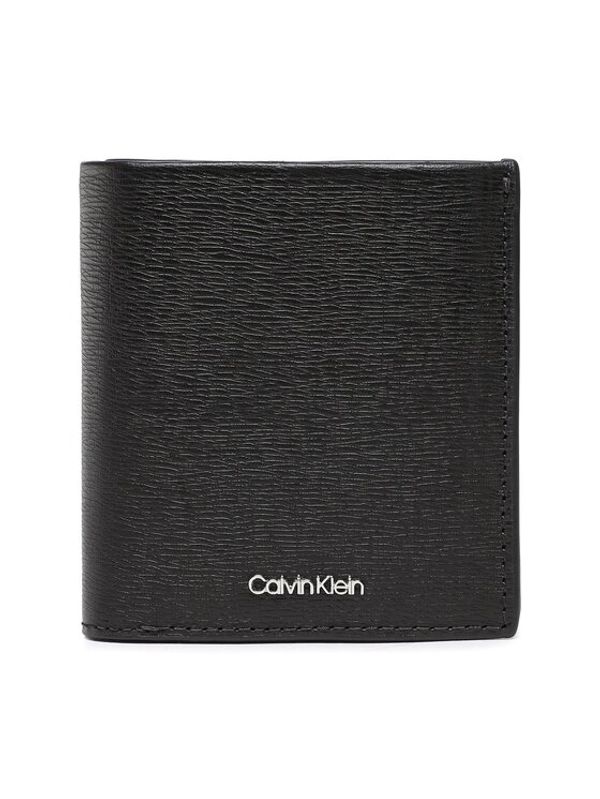 Calvin Klein Calvin Klein Малък мъжки портфейл Ck Median Trifold 6Cc W/Coin K50K509988 Черен