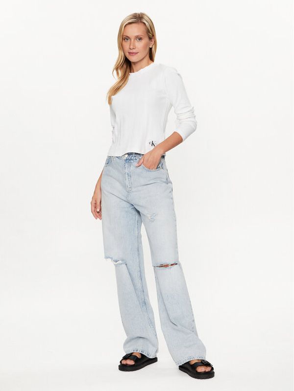 Calvin Klein Jeans Calvin Klein Jeans Блуза J20J221596 Бял Slim Fit