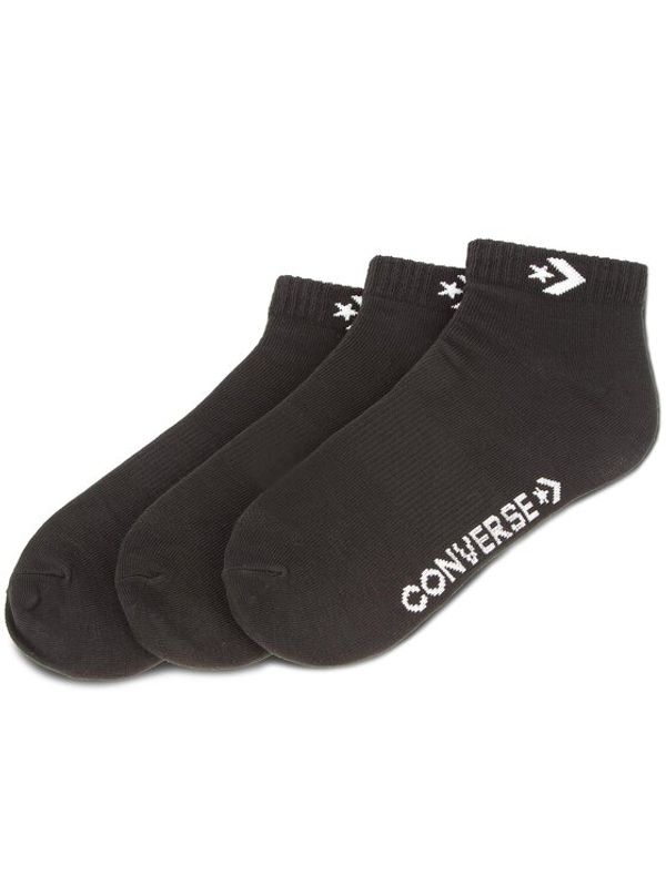 Converse Converse Комплект 3 чифта къси чорапи унисекс E746B-3010 Черен