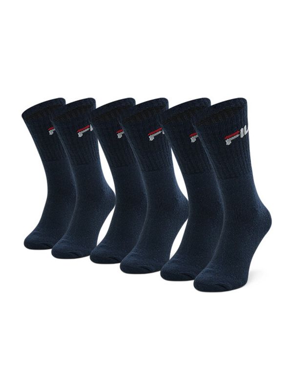 Fila Fila Комплект 3 чифта дълги чорапи мъжки F9505 Тъмносин