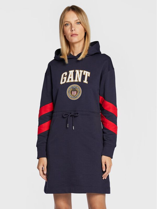 Gant Gant Плетена рокля Crest Shield 4203330 Тъмносин Regular Fit