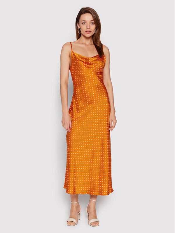Guess Guess Коктейлна рокля W2YK86 WD8G2 Оранжев Slim Fit