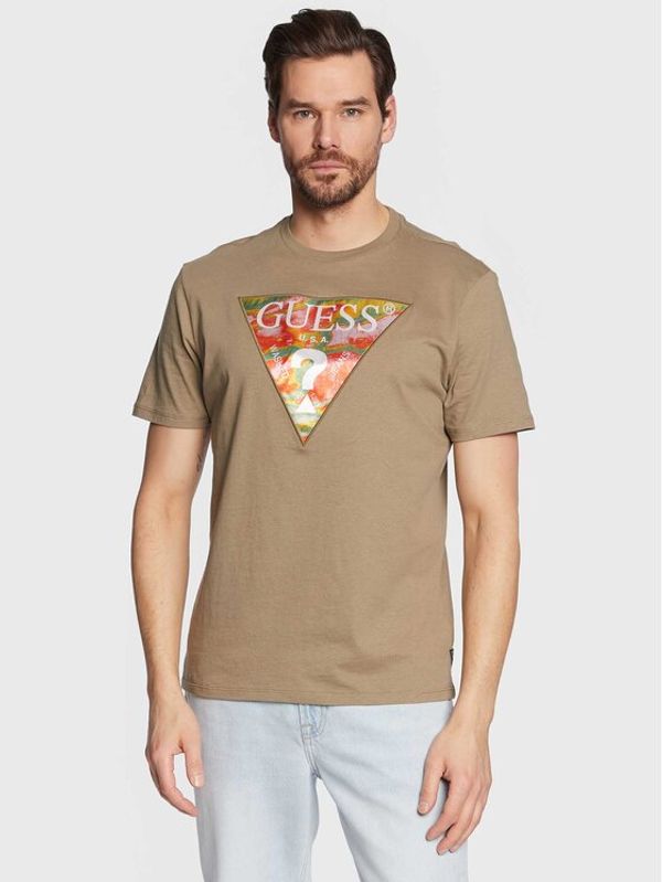 Guess Guess Тишърт Abstract Logo M3GI57 K9RM1 Зелен Slim Fit