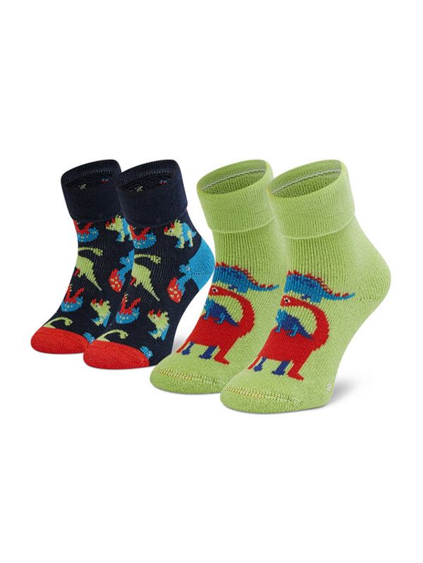 Happy Socks Happy Socks Комплект 2 чифта дълги чорапи детски KDIN45-6500 Цветен