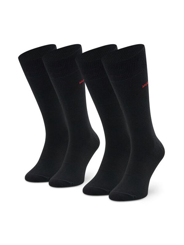 Hugo Hugo Комплект 2 чифта дълги чорапи мъжки 2P Rs Uni Cc 50468099 Черен
