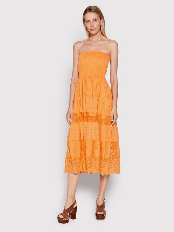 Iconique Iconique Лятна рокля Gaia IC22 096 Оранжев Regular Fit