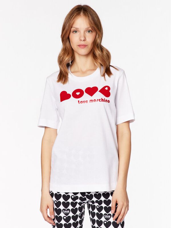 LOVE MOSCHINO LOVE MOSCHINO Тишърт W4F154BM 3876 Бял Relaxed Fit