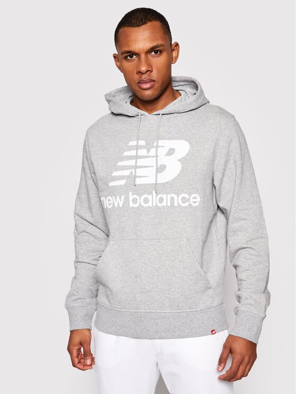 New Balance New Balance Суитшърт Essentials Stacked Logo Po MT03558 Сив Athletic Fit