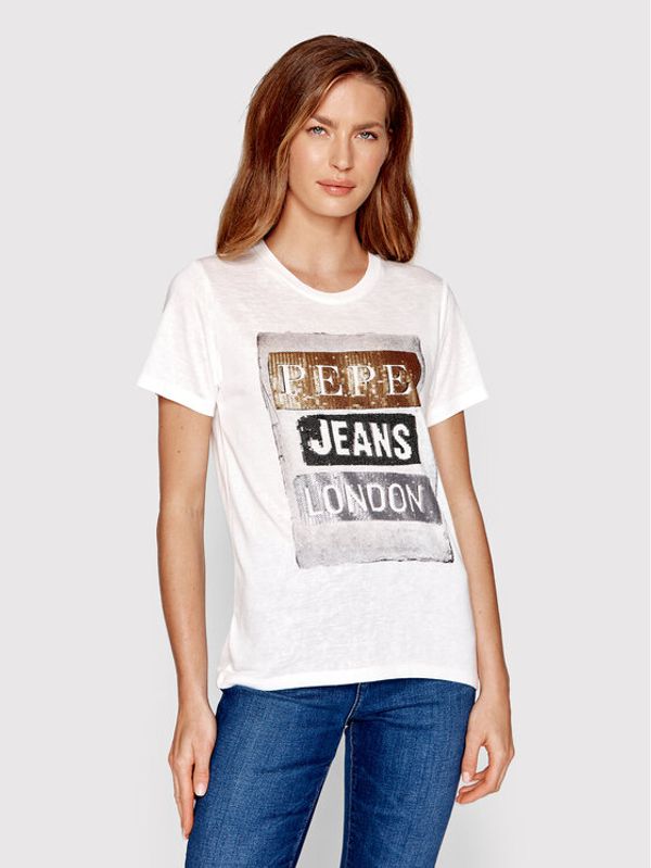 Pepe Jeans Pepe Jeans Тишърт Tyler PL505351 Бял Regular Fit