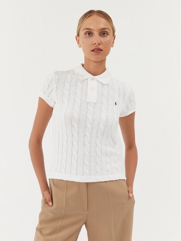Polo Ralph Lauren Polo Ralph Lauren Тениска с яка и копчета 211891579001 Бял Regular Fit