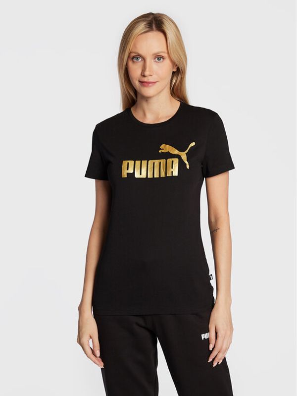 Puma Puma Тишърт Essentials+ Metallic Logo 848303 Черен Regular Fit