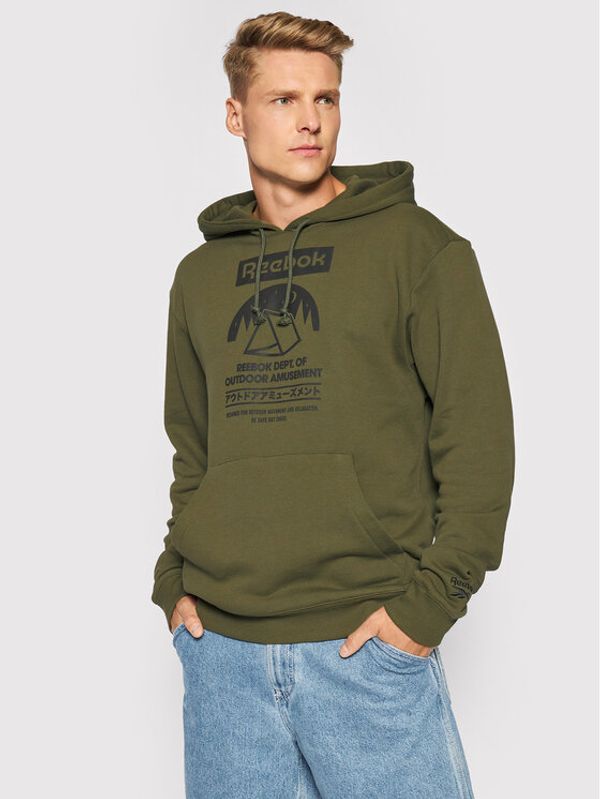 Reebok Classic Reebok Суитшърт Cl Camping Graphic Hoodie GS4194 Зелен Relaxed Fit