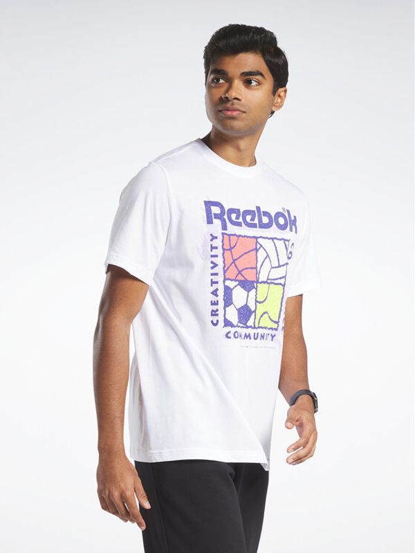 Reebok Reebok Тишърт Reebok Graphic Series T-Shirt HM6250 Бял Relaxed Fit