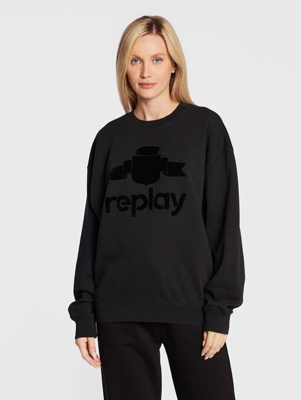 Replay Replay Суитшърт W3638C.000.23358P Черен Relaxed Fit