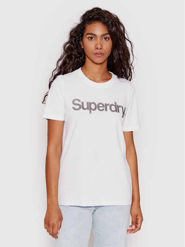 Superdry Superdry Тишърт Cl W1010710A Бял Regular Fit