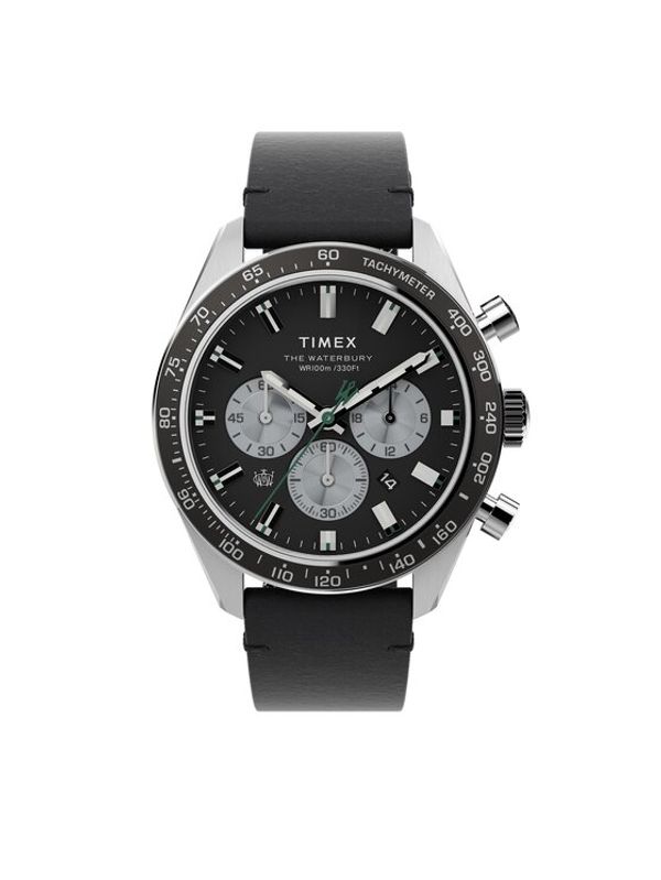 Timex Timex Часовник Waterbury Dive Chronograph TW2V42500 Черен