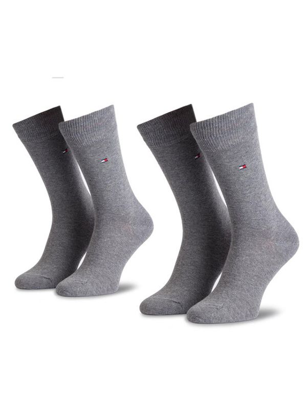 Tommy Hilfiger Tommy Hilfiger Комплект 2 чифта дълги чорапи мъжки 371111 Сив