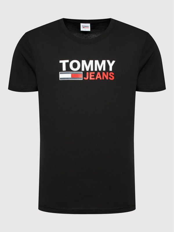 Tommy Jeans Tommy Jeans Тишърт Corp Logo DM0DM15379 Черен Regular Fit