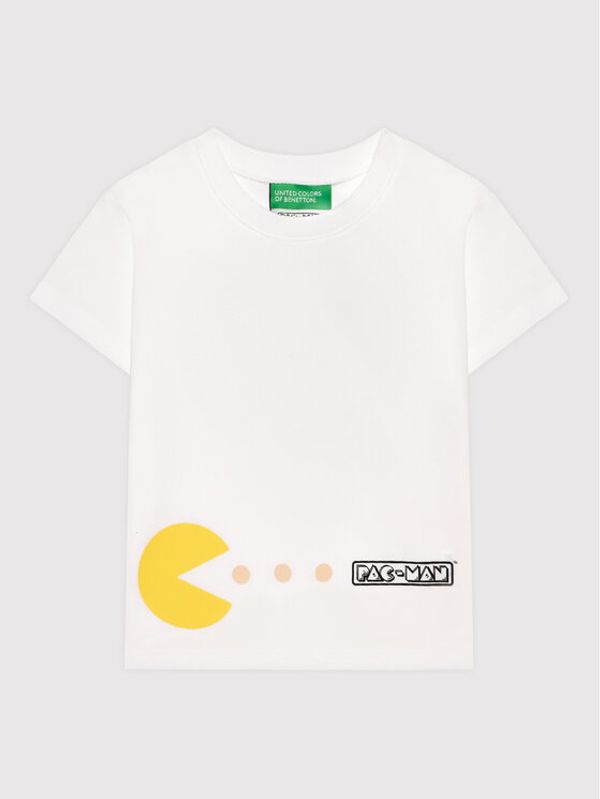 United Colors Of Benetton United Colors Of Benetton Тишърт PAC-MAN 3096G102F Бял Regular Fit