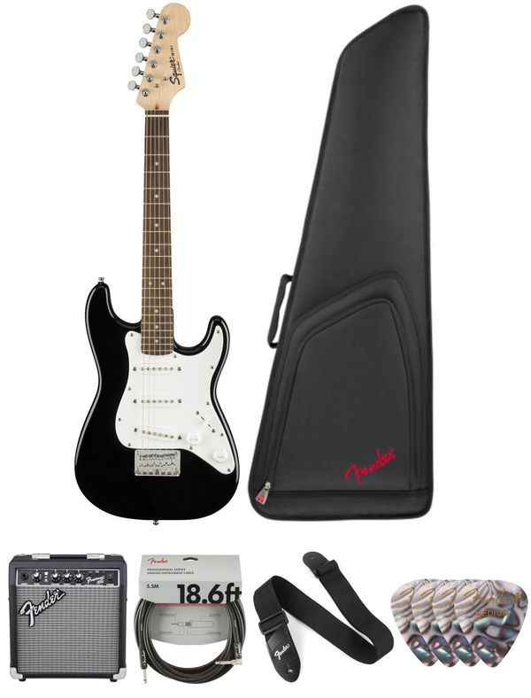 Fender Squier Fender Squier Mini Strat V2 IL Black Deluxe SET Black