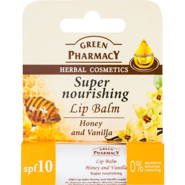 Green Pharmacy Green Pharmacy Lip Care подхранващ балсам за устни SPF 10 без силикони, парабени и оцветители  3.6 гр.