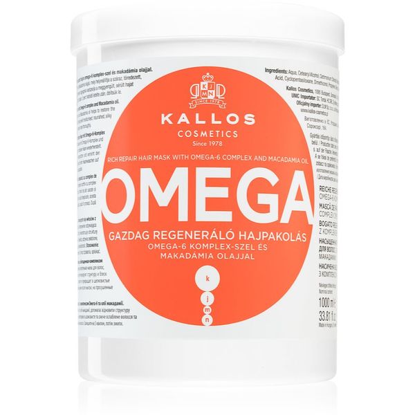Kallos Kallos Omega подхранваща маска за коса с омега 6 комплекс и масло от макадамия 1000 мл.