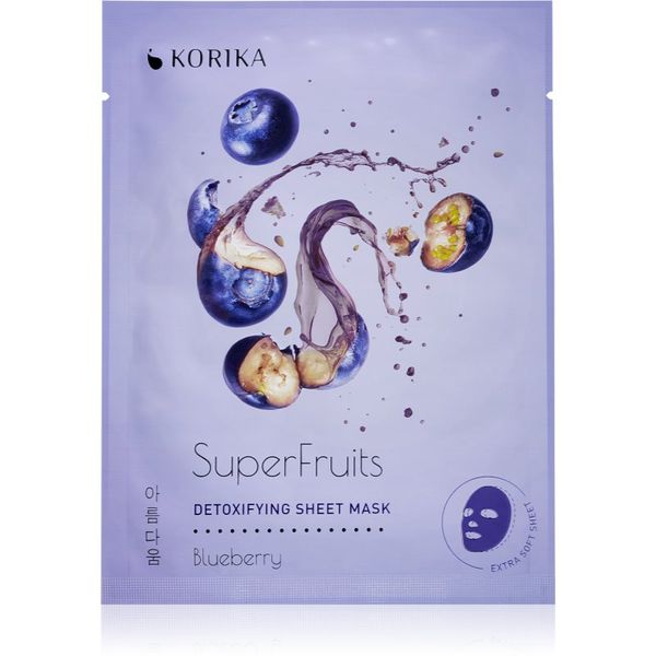 KORIKA KORIKA SuperFruits Blueberry - Detoxifying Sheet Mask Хидратираща платнена маска Blueberry 25 гр.