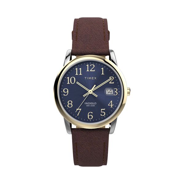 Timex Часовник Timex Easy Reader Classic TW2W54500 Blue/Brown