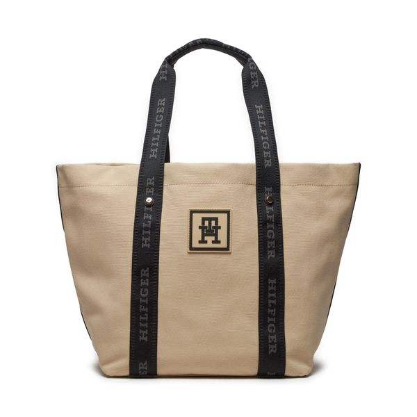 Tommy Hilfiger Дамска чанта Tommy Hilfiger Th Sport Luxe Tote AW0AW15732 White Clay AES
