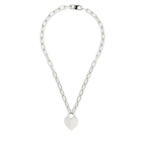 Fossil Колие Fossil Harlow Linear Texture Heart JF04657040 Silver
