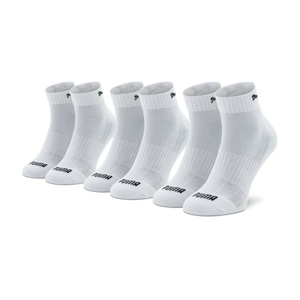 Puma Комплект 3 чифта дълги чорапи мъжки Puma Cushioned Quarter 907943 02 White