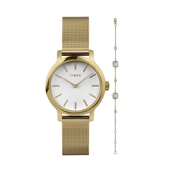 Timex Комплект часовник и гривна Timex Transcend TWG063900 Gold/Gold
