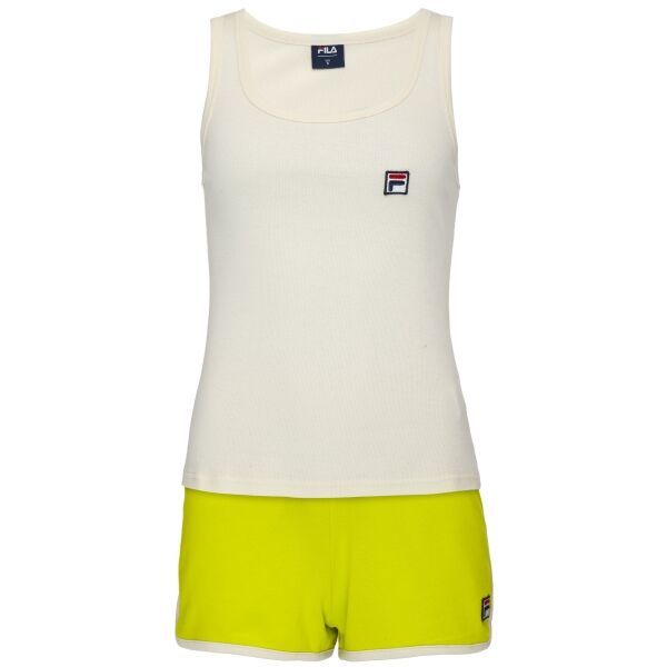 Fila Fila SET TANK IN JERSEY SHORT PANTS IN FRENCH TERRY Дамска пижама, бяло, размер