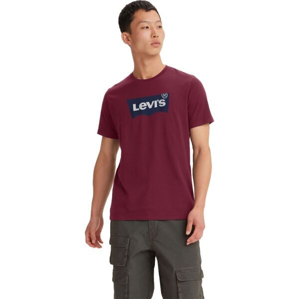 Levi's Levi's GRAPHIC CREWNECK TEE Мъжка тениска, винен, размер M
