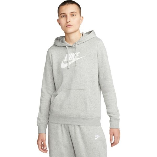 Nike Nike WMNS CLUB FLC GX STD PO HDY Дамски суитшърт, сиво, размер