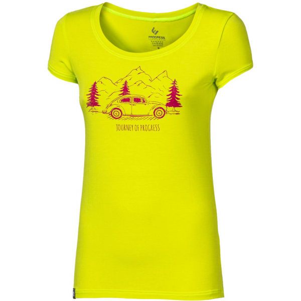 PROGRESS PROGRESS LIBERTA BEETLE Дамска  памучна тениска с печат, жълто, размер