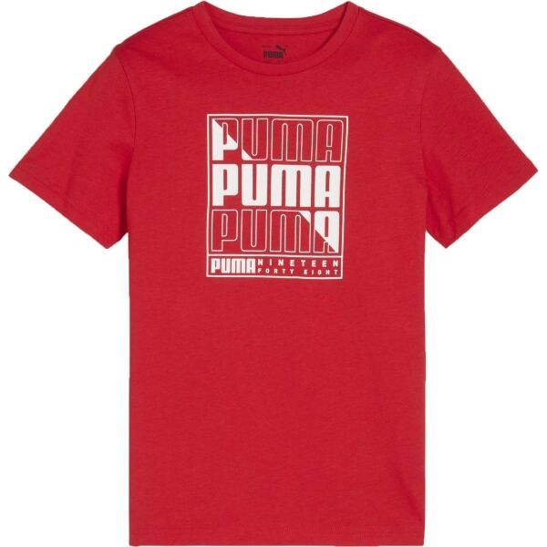 Puma Puma GRAPHICS WORDING TEE B Момчешка тениска, червено, размер