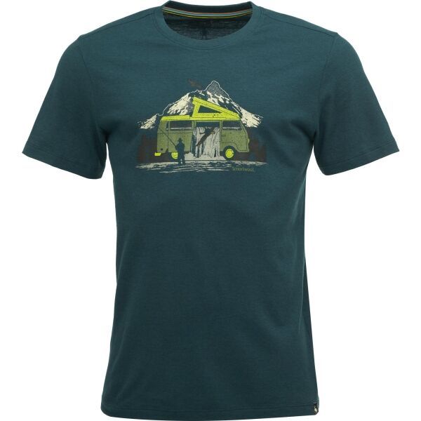 Smartwool Smartwool RIVER VAN GRAPHIC SS TEE Мъжка тениска, тъмнозелено, размер