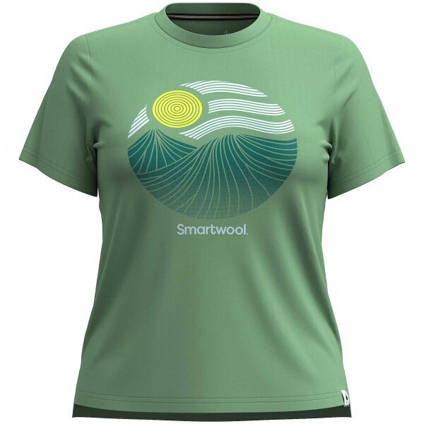 Smartwool Smartwool W HORIZON VIEW GRAPHIC SHORT SLEEVE Дамска тениска, зелено, размер