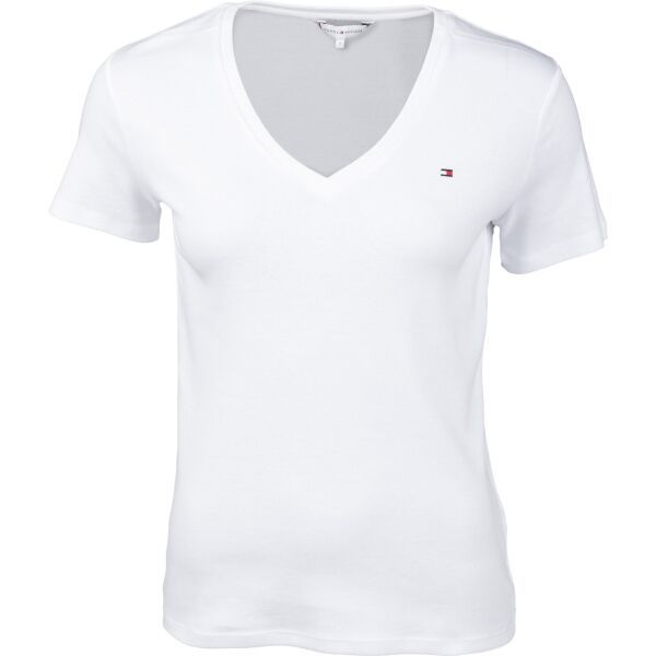Tommy Hilfiger Tommy Hilfiger IM SLIM SOLID V-NK TOP SS Дамска тениска, бяло, размер