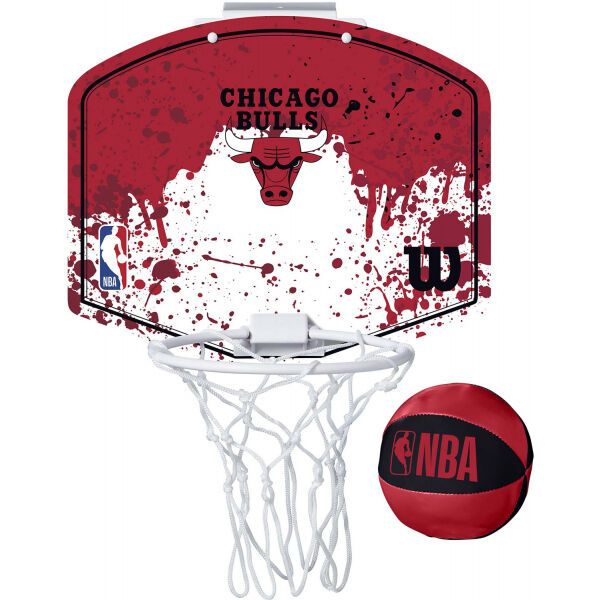 Wilson Wilson NBA MINI HOOP BULLS Мини баскетболен комплект, червено, размер