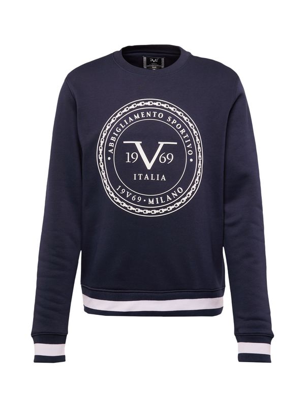 19V69 ITALIA 19V69 ITALIA Суичър 'BEN'  тъмносиньо / бяло