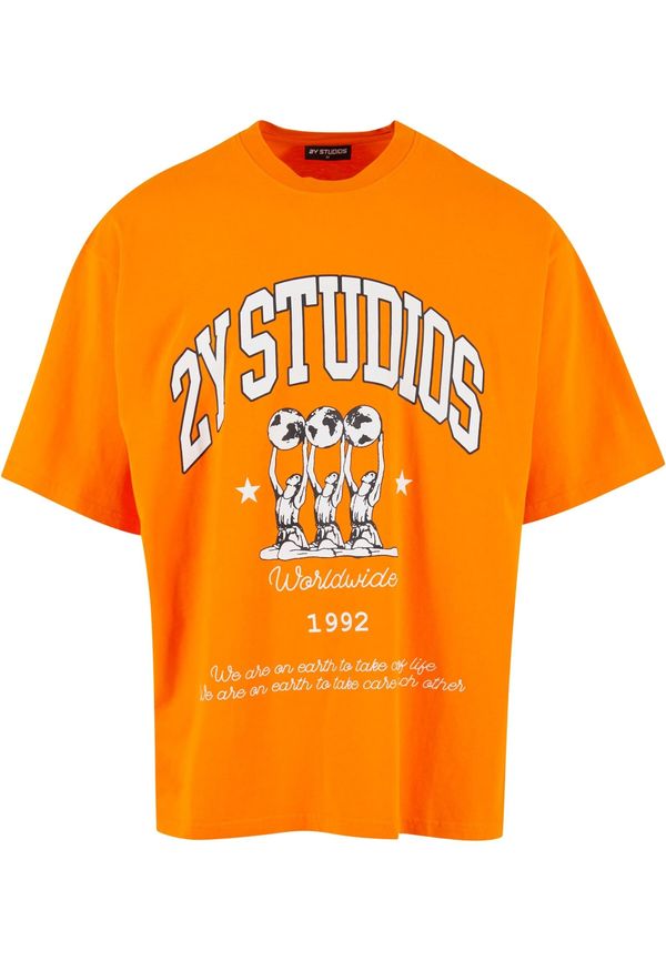 2Y Studios 2Y Studios Тениска 'Globus'  оранжево / черно / бяло