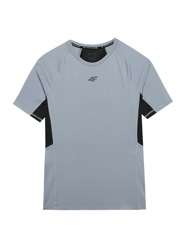 4F 4F Функционална тениска  светлосиво / черно