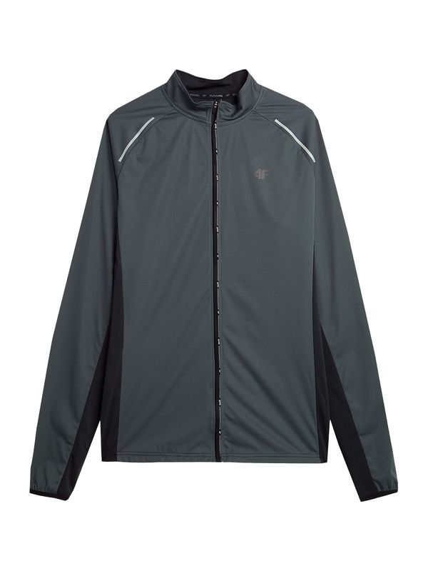 4F 4F Спортна жилетка с качулка  антрацитно черно / черно